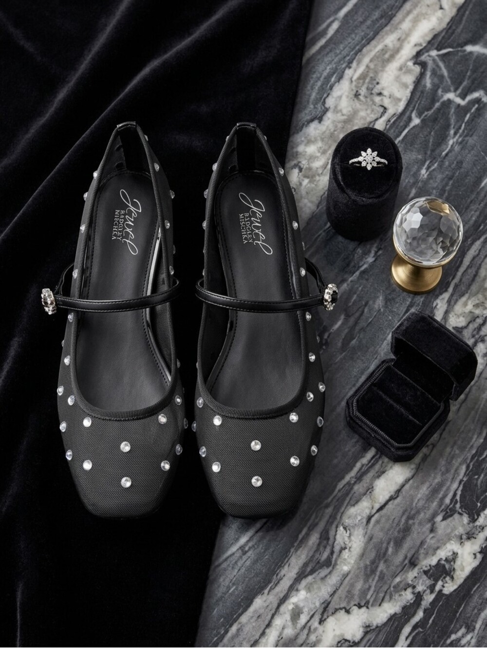 Jewel Badgley Mischka Kaya Rhinestone Flats 7